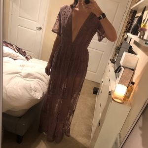 Purple jumpsuit dress